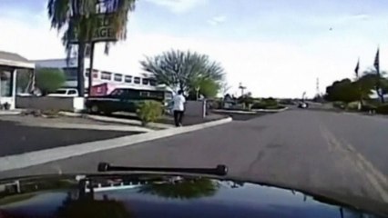 Arizona police officer slams vehicle into suspect