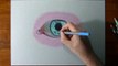 Drawing and coloring a crazy realistic eye