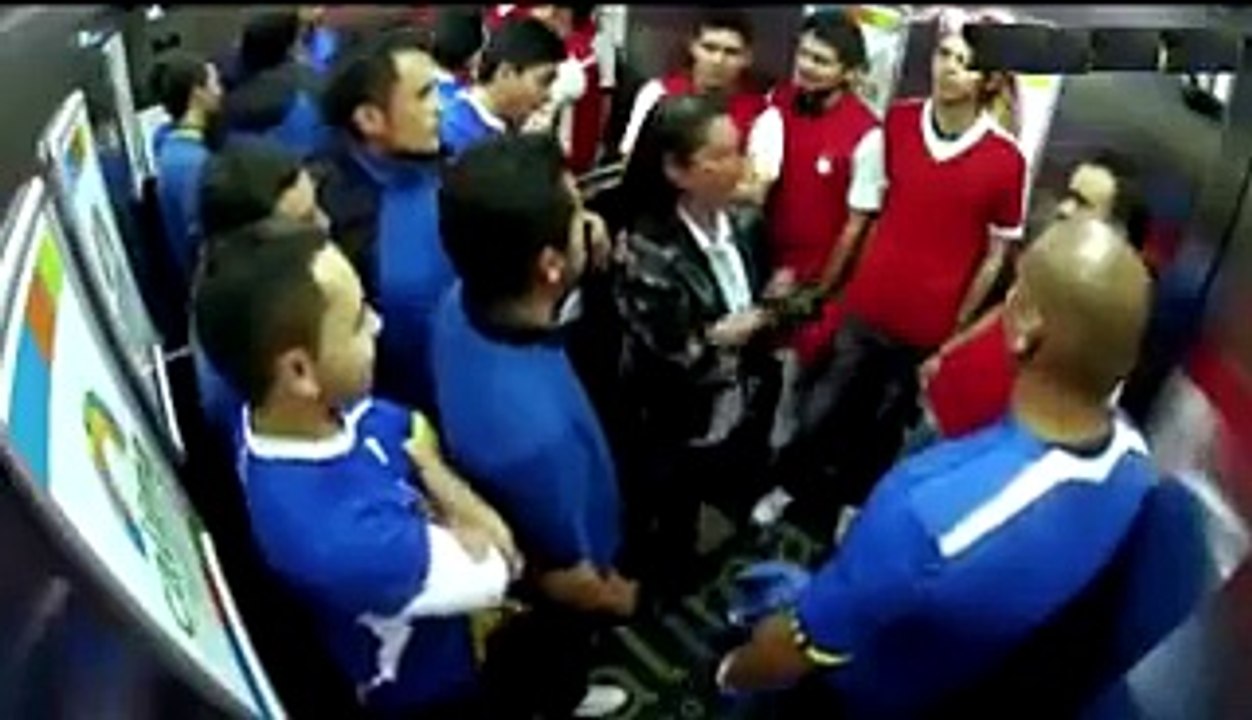 Opposing Soccer Team Fans Fight In Elevator Prank - Best TimePass