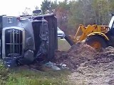 silage truck over turns