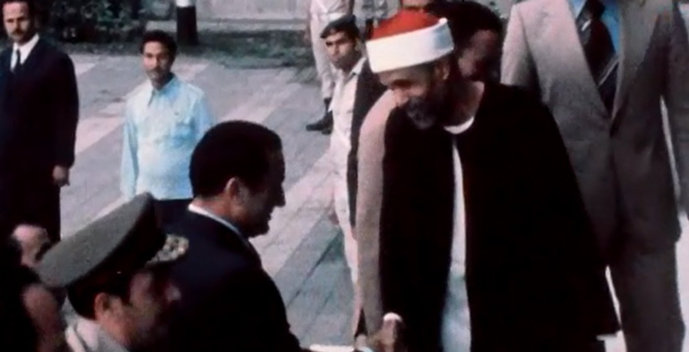 الشيخ الشعراوي يستقبل  مبارك نائب رئيس الجمهوريه 1977