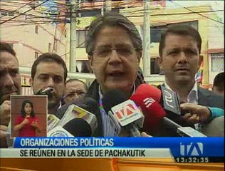 Organizaciones políticas se reúnen en la sede de Pachakutik