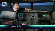 Cross - wind take - off and landing on a Airbus A320. Baltic Aviation Academy