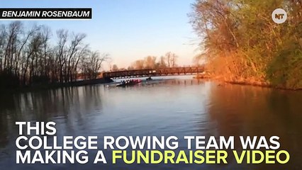 A School Of Flying Fish Hit This College Rowing Team