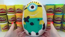 HUGE Despicable Me Minions Play Doh Surprise Egg with Mega Bloks and Funko Mystery Mini Toys