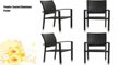 LexMod Four Bella Outdoor Stackable Dining Chairs