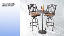 Palm Tree Outdoor Patio 3pc Set Pedestal Bar Table