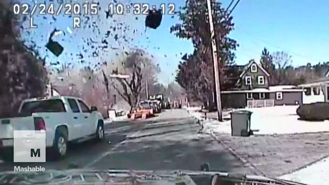 Dramatic house explosion in New Jersey captured on police dashcam
