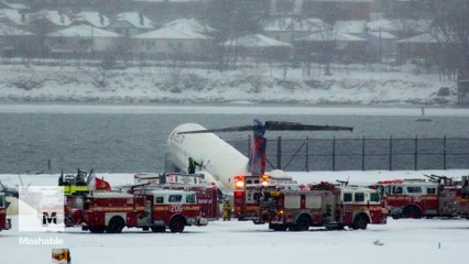 Plane skids off runway at NYC airport during snowstorm