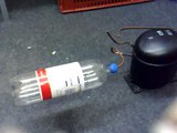 Ice cream freezer compressor blows up plastic bottle!