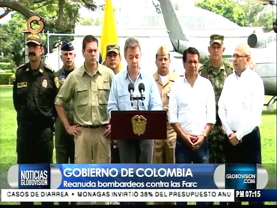 Santos ordena reanudar los bombardeos contra campamentos de las FARC