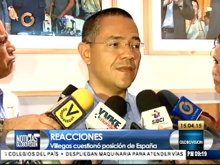 Villegas: EEUU y España garantizan impunidad a violentos