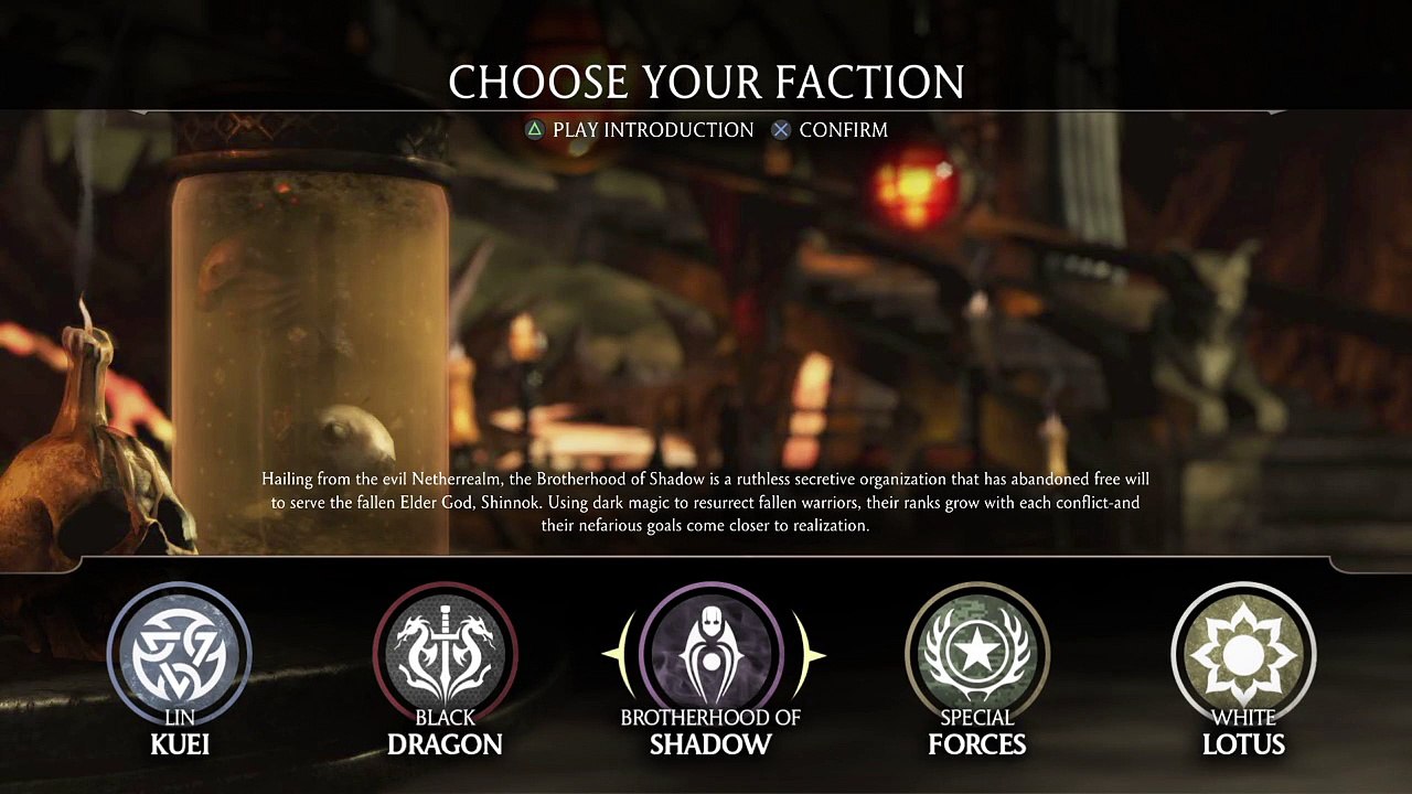 Mortal Kombat X_Introduction: Choosing a Faction