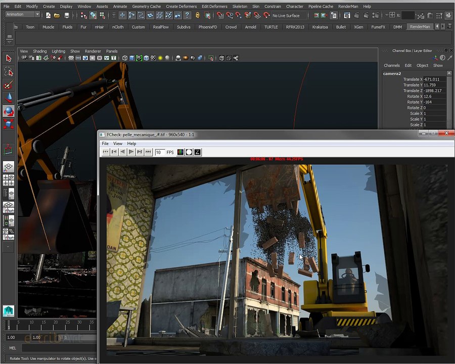 Tuto du Jeudi : Maya 2015 setup pelle mecanique