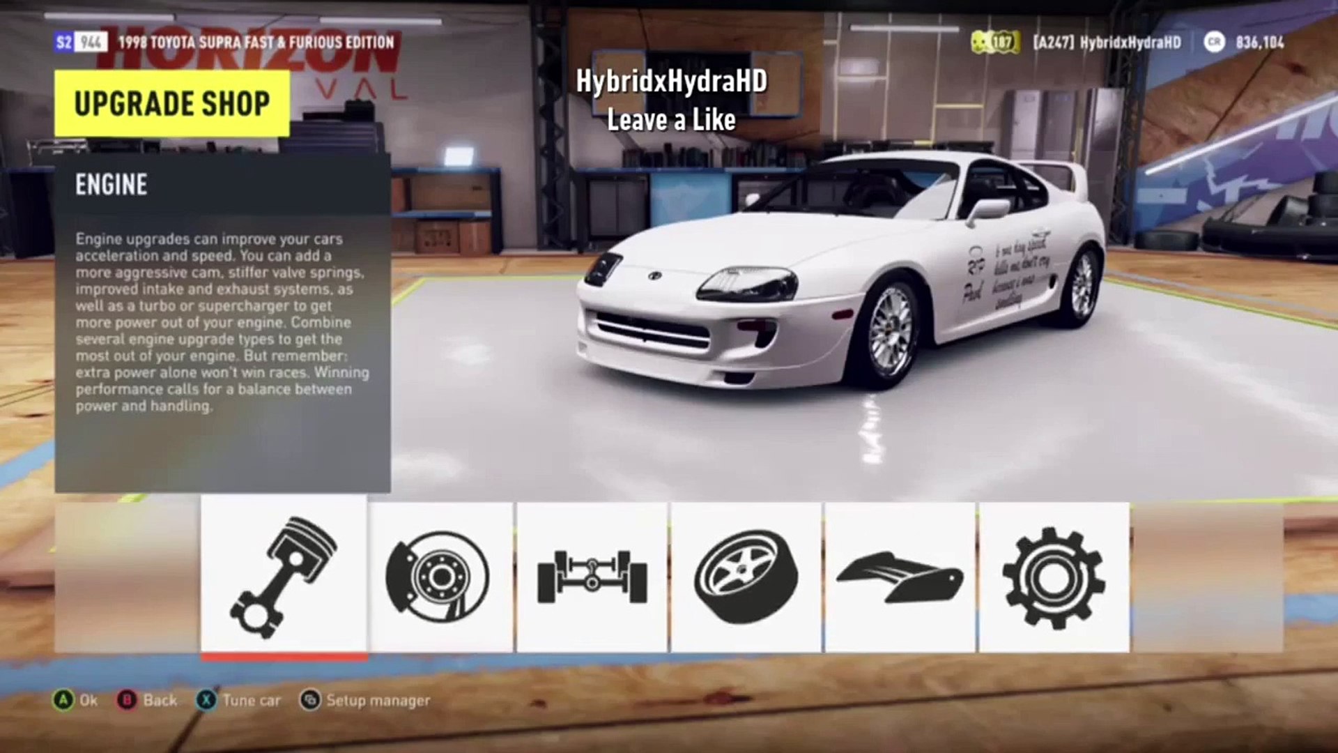 Forza Horizon 2 Fast and furious 7 Brian's Toyota supra 1459HP build -  video Dailymotion