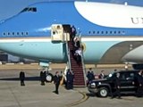 President Barack Obama arrives in Peoria, Illinois