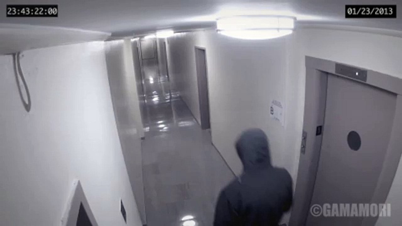 Ghost Attacks Man - Caught on Security Camera