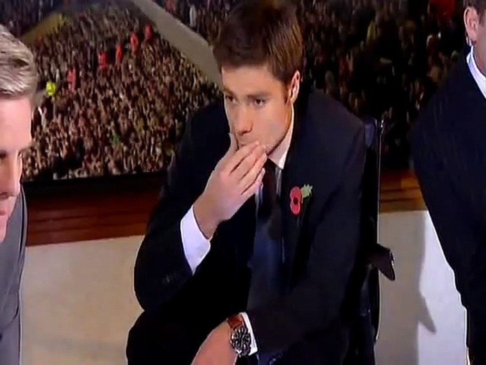 Xabi Alonso celebrating in the commentators box