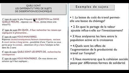 METHODOLOGIE DE LA DISSERTATION ECONOMIQUE