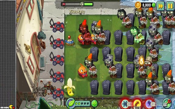 Plants vs Zombies 2 Frostbite Caves Pinata Party 1 15 Banana Lanucher