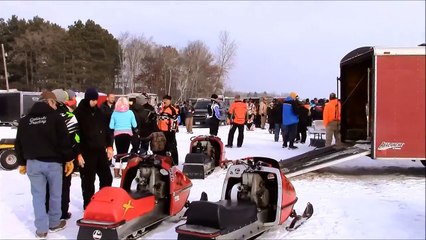 Long Lake Vintage Snowmobile race in Isanti MN 132015
