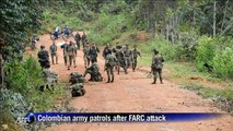 Colombian army patrols after FARC attack