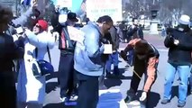 Christian Protestors Throw † Crosses † at Feet of Old Muslim Man Praying by White House