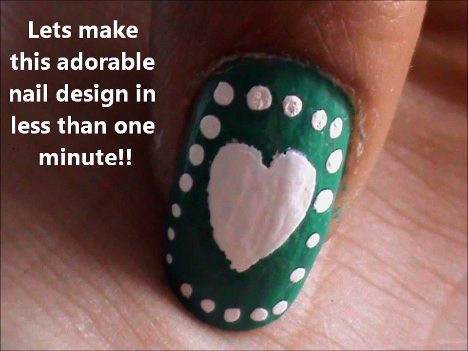 ONE MINUTE NAIL ART tutorial!!! nail design tutorials- easy nail art for short nails- beginners
