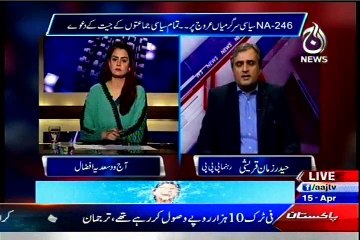 AAJ TV Aaj with Sadia Afzal with MQM Salman Mujahid Baloch (15 April 2015)