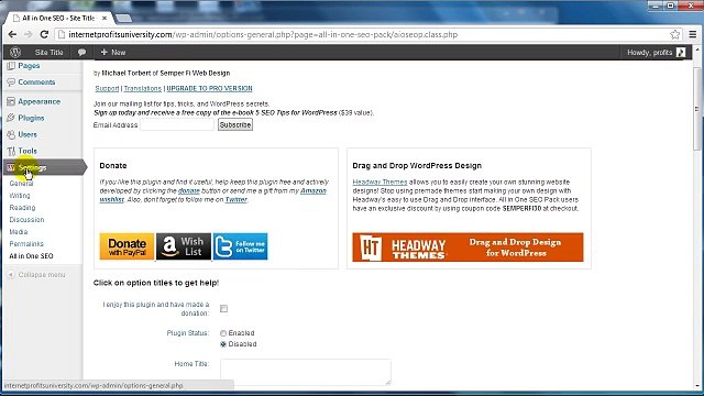 Wordpress All in One SEO plugin tutorial