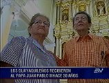 Fieles guayaquileños demuestran su alegría por la visita del papa