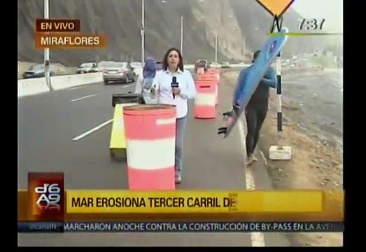 Costa Verde: Mar erosionó tercer carril recién asfaltado por Castañeda [Fotos]