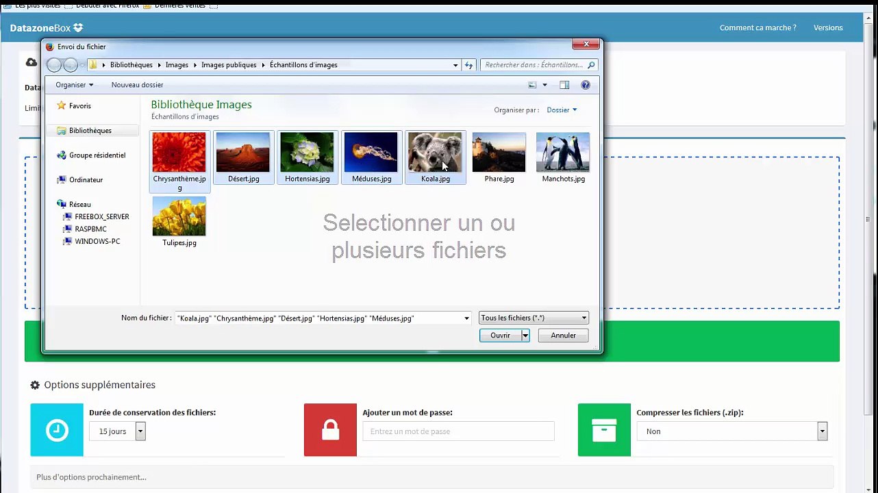 Partager vos fichiers avec Datazonebox