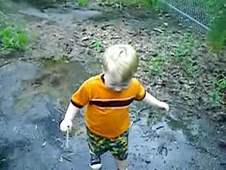 Puddle stomping at Benson's