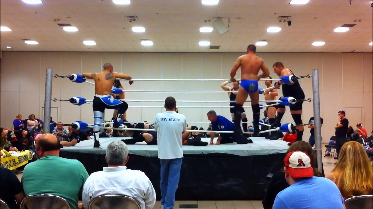 "Unholy" Gregory James & "The Dark Horse" Viktor Tadlock vs. "The Exclamation Po!nt" Steve Anthony & Scott Murdoch vs. Barrett Brown & "Battle Born" John Saxon vs. "Dirty" Andy Dalton & Frankie Thomas - NWA Bayou Independent Wrestling