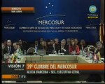 Alicia Barcena  de la CEPAl presentó su informe en la XXXIX Cumbre del Mercosur