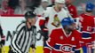 Le Joueur des Canadiens' P.K. Subban met un grand coup de crosse à Mark Stone