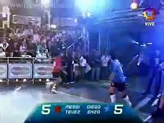 Messi & Tevez VS Maradona & Enzo Football Tennis