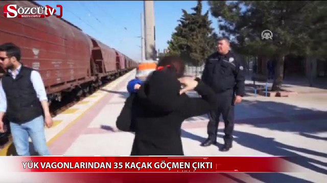 Yük vagonlarından 35 kaçak göçmen çıktı