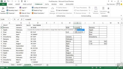 Excel-2013 - COUNTIF For Selective Counting