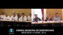 Conseil municipal du 15 avril 2015 à Quiévrechain - Partie 2