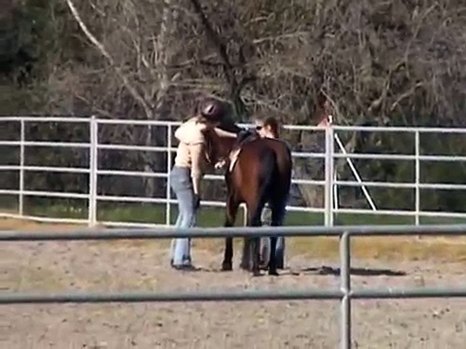 Three People Lunging Horses - Horse Get Loose- Girl Hits Horse with Whip- Rick Gore Horsemanship