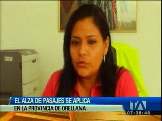 El alza de pasajes en el transporte público ya se aplica en Orellana