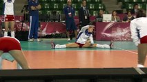 Stretching by a gorgeous Russian volleyball player Tatiana Kosheleva