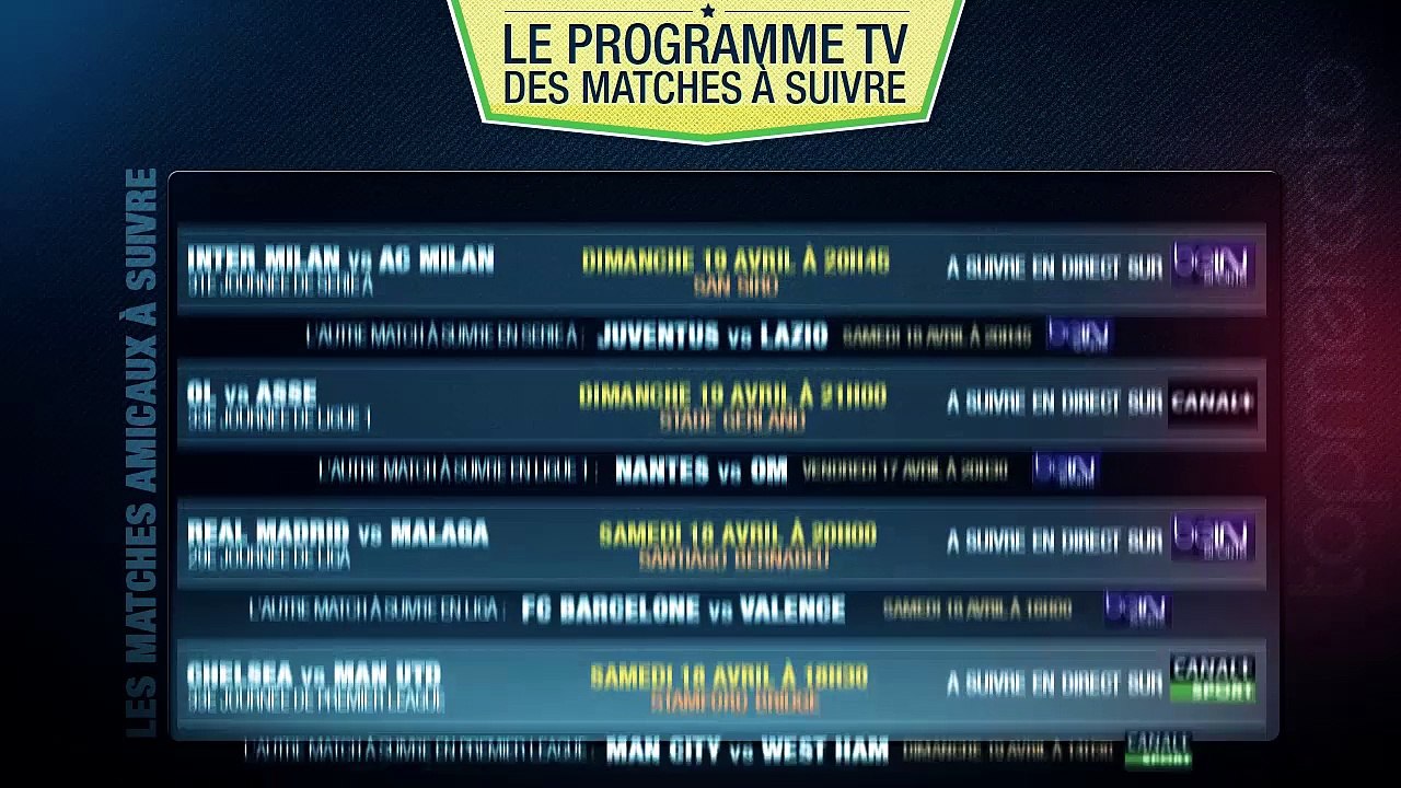 OL-ASSE, Chelsea-Man Utd, Inter Milan-AC Milan... Le programme TV des matches du weekend à ne pas rater !