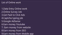 Online work and Part time Job  outsourcing Job  Freelancer job