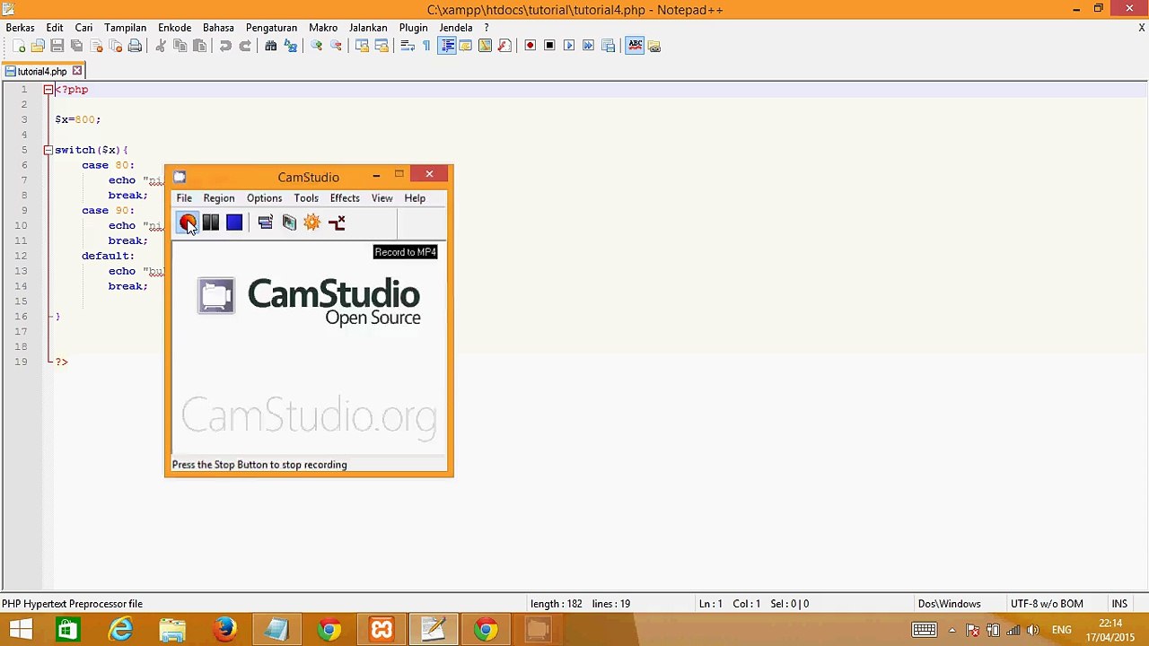 Tutorial PHP ke 4-Penggunaan switch case