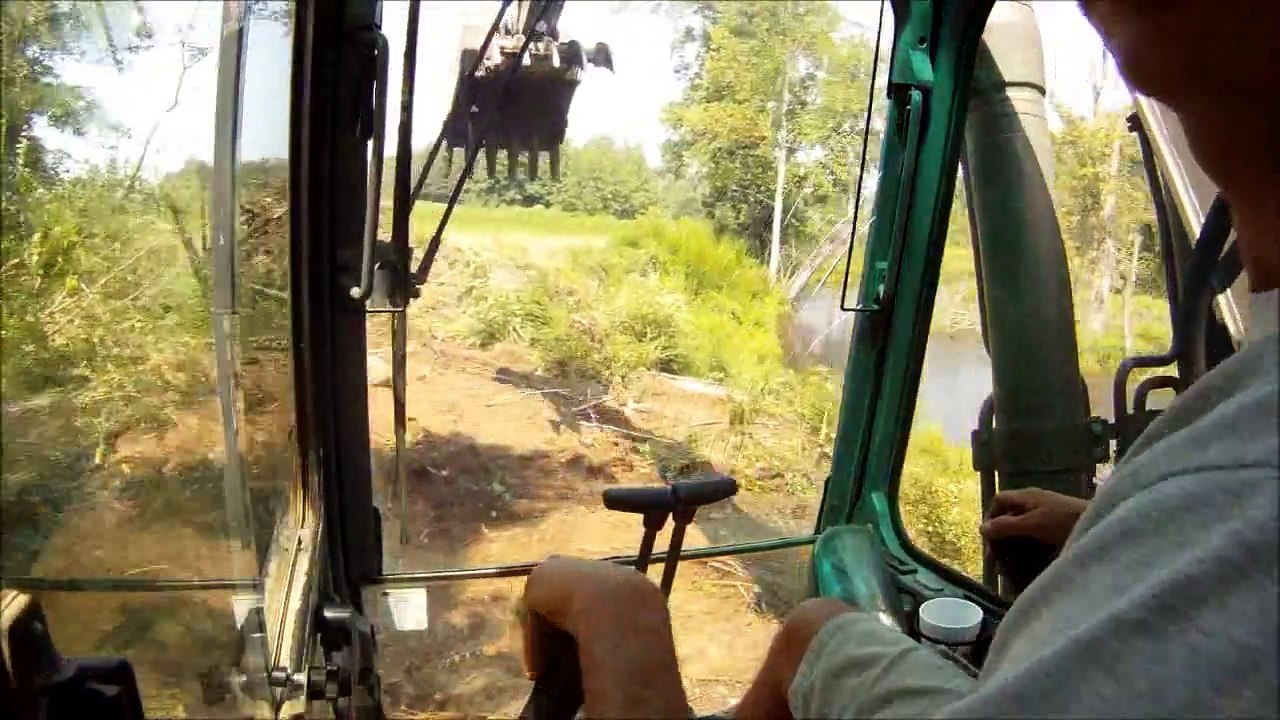 Excavator Busting Beaver Dam PT2