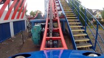 Ride of Steel Roller Coaster POV Darien Lake NY Superman Intamin Hyper