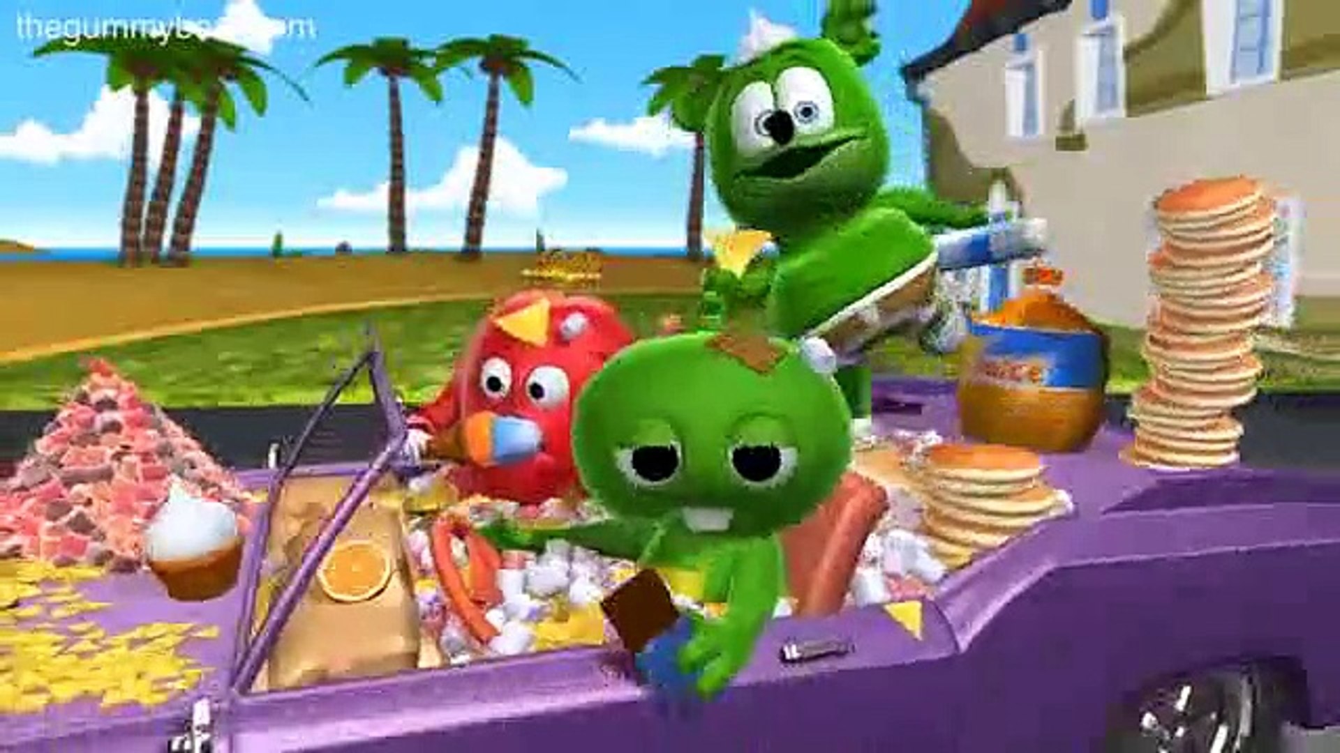 ⁣BACKWARDS Gummibär Gachapin Mukku JAPANESE Animated Gummy Bear Song